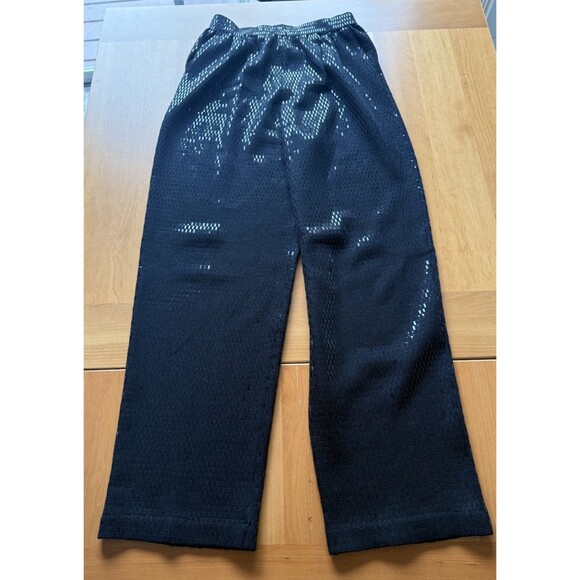 St. John Pants - ST JOHN Black Santana Knit Flat Front Trouser Dress Pants, Size 8, Paillettes